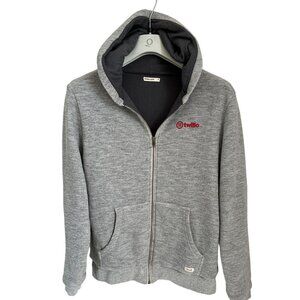 Marine Layer Gray Twillio Logo Zip-Up Hoodie Sweatshirt M